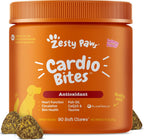 Zesty Paws Cardio Bites - Apoyo Cardiovascular para Perros - 90 Masticables sabor Salmón