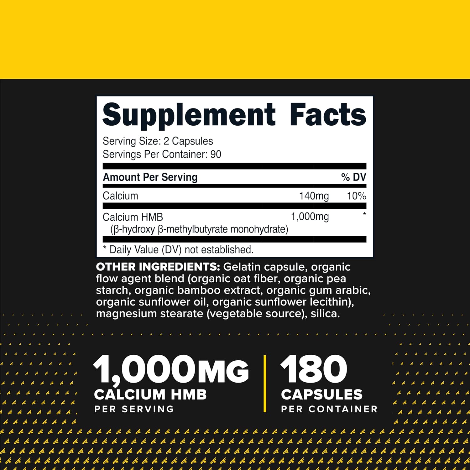 Primaforce HMB (Beta-Hidroxi Beta-Metilbutirato) 1000 mg, 180 Cápsulas - Sin Gluten y No Transgénico