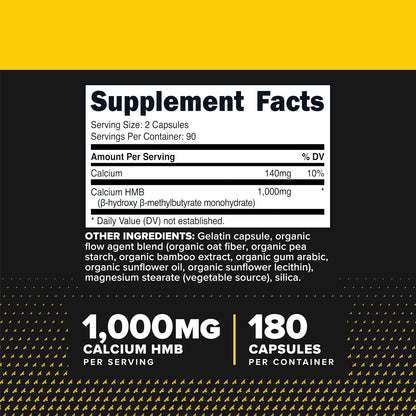 Primaforce HMB (Beta-Hidroxi Beta-Metilbutirato) 1000 mg, 180 Cápsulas - Sin Gluten y No Transgénico – Image 2