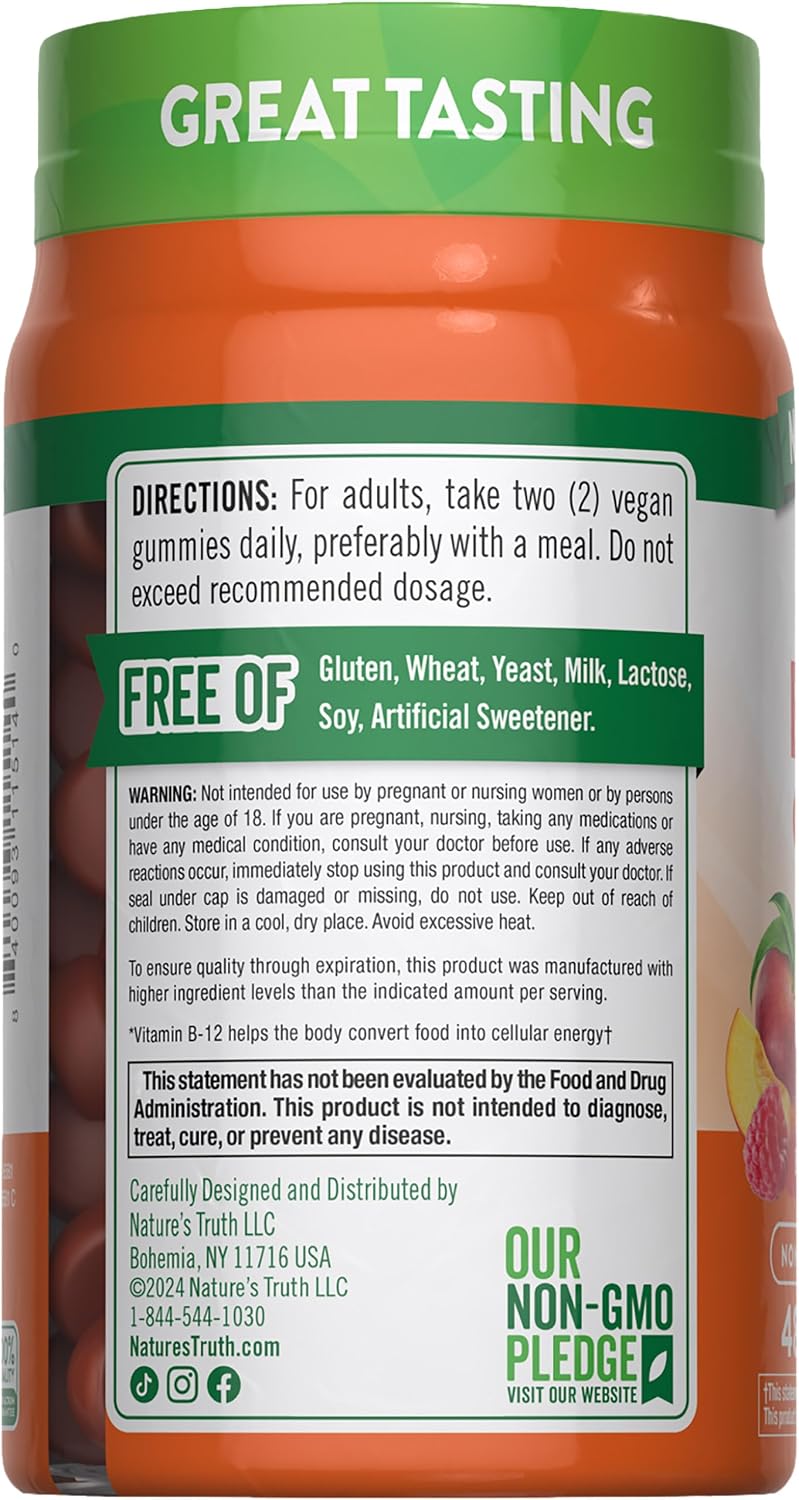 Nature's Truth Complejo de Vitamina B en Gominolas - 48 Unidades, Vegano, Sin Gluten