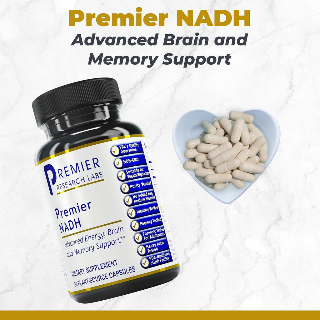 NADH 10 mg - 30 Cápsulas Vegetales - Premier Research Labs