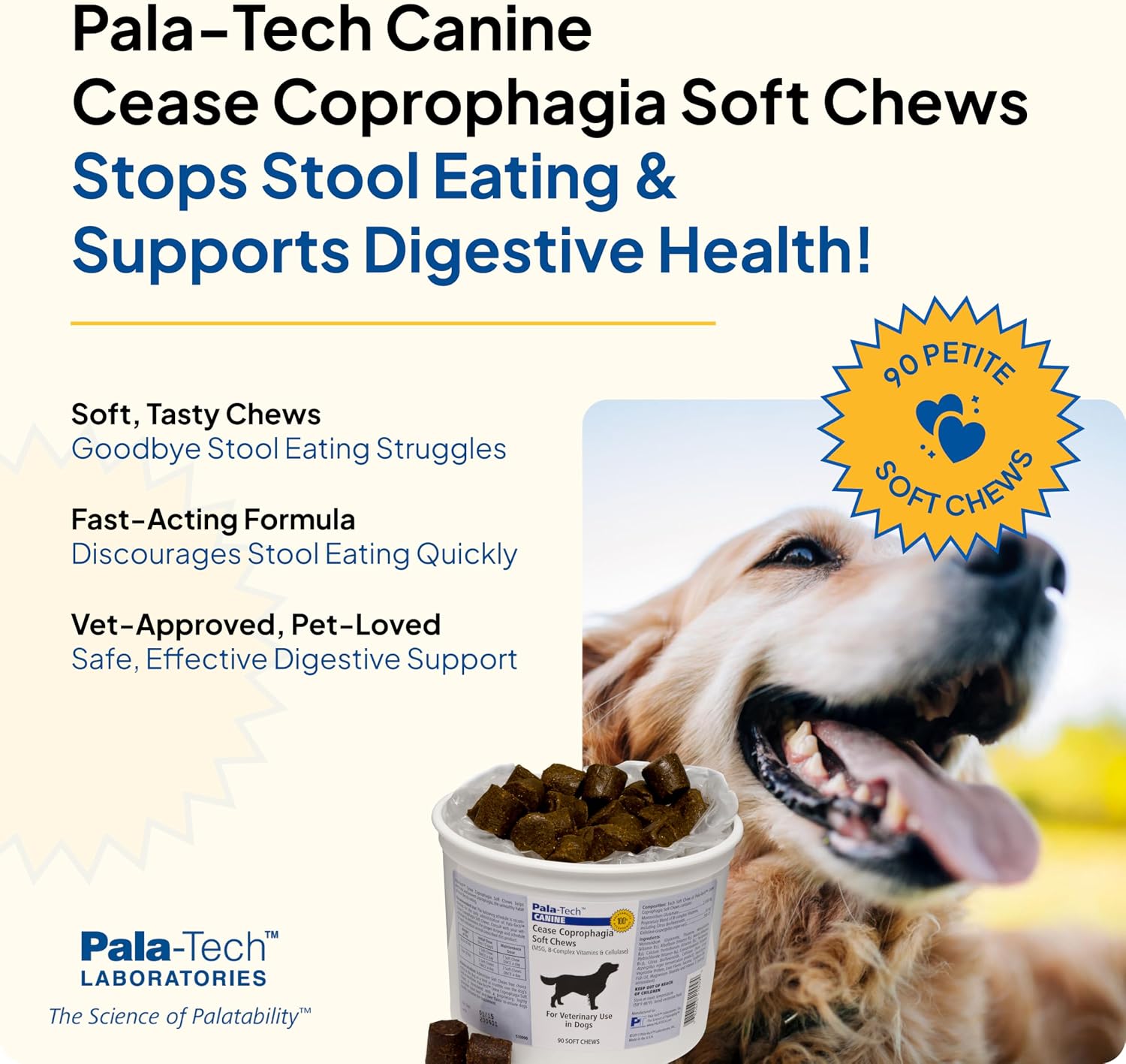 Pala-Tech Anti-Coprophagia Chewables for Dogs, 90 Count - Beef Liver Flavor