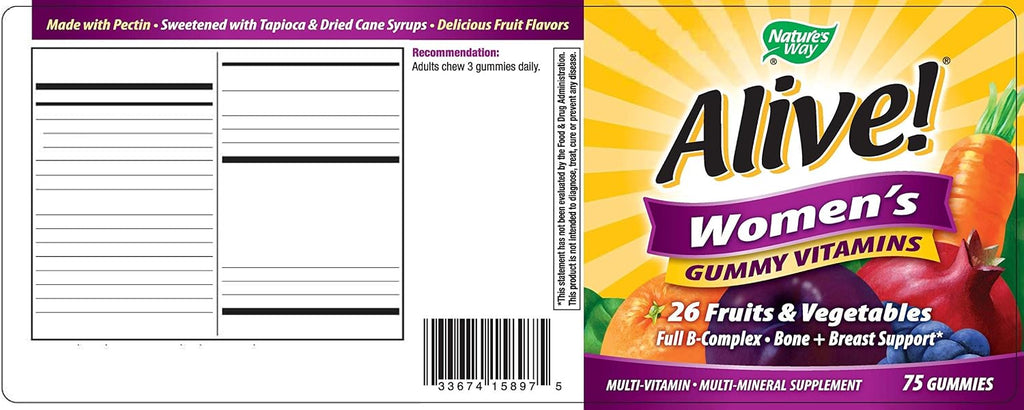 Nature's Way Alive! Multivitamínico en Gomitas para Mujer, 75 Gomitas