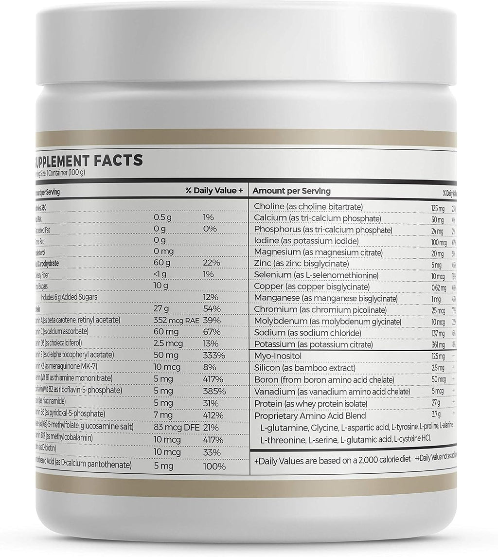 Elemental Shake – Polvo Nutritivo sin Lactosa y sin Caseína (100 g, Vainilla Simple)