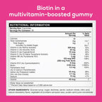 Biotin Gummies 5100 mcg - Gominolas de Biotina para Cabello, Piel y Uñas con Vitaminas A, C, E y D - 60 Gominolas