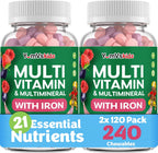 YumVs Multivitamínico Infantil con Hierro y Minerales - Comprimidos Masticables Sabor Uva y Bayas - para Niños de 2+ Años - 120 Comprimidos