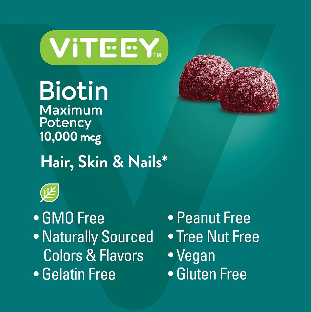 Viteey Biotin Gummies - 10.000 mcg - 60 Gominolas