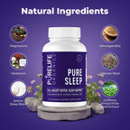 PureLife Organics Pure Sleep - Suplemento para el Sueño Profundo - 30 Días - 120 Cápsulas Veganas y Sin Gluten - Formulado por Médico