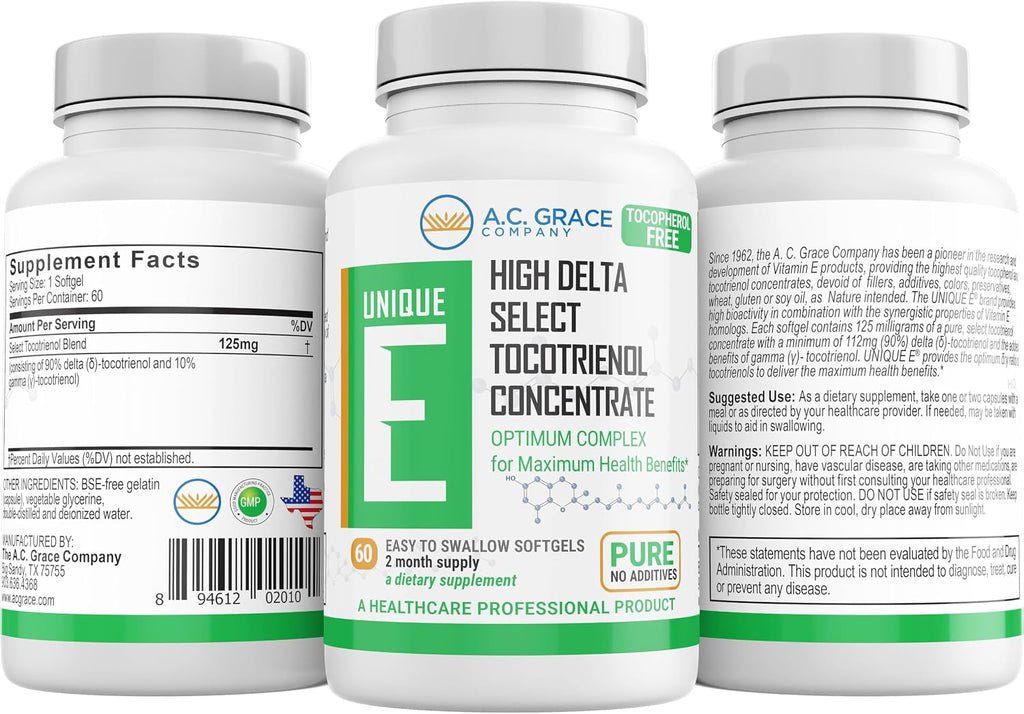 Unique E Tocotrienoles - Softgels sin tocoferoles, 60 unidades