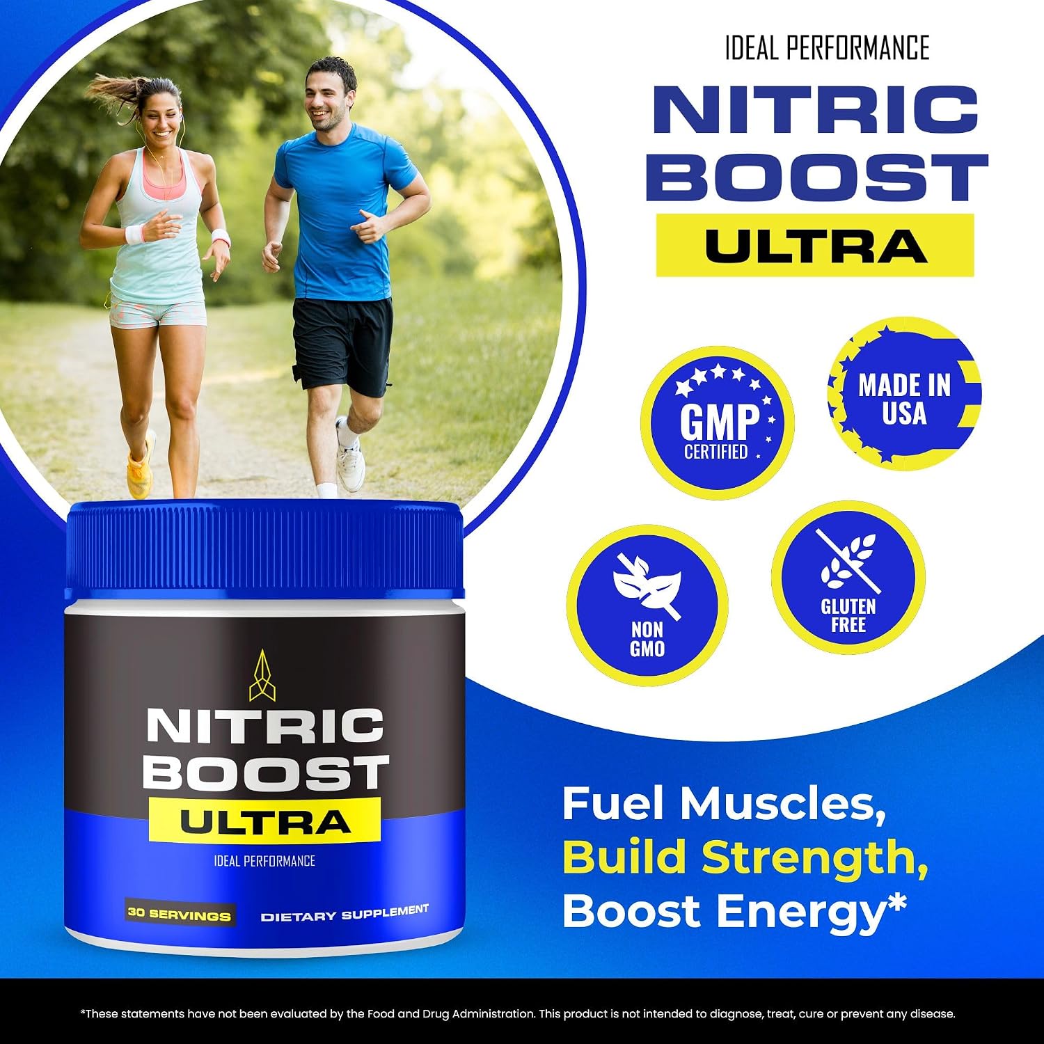 Nitric Boost Ultra Powder - Fórmula oficial para apoyar los niveles de energía y el flujo sanguíneo - 1 Pack