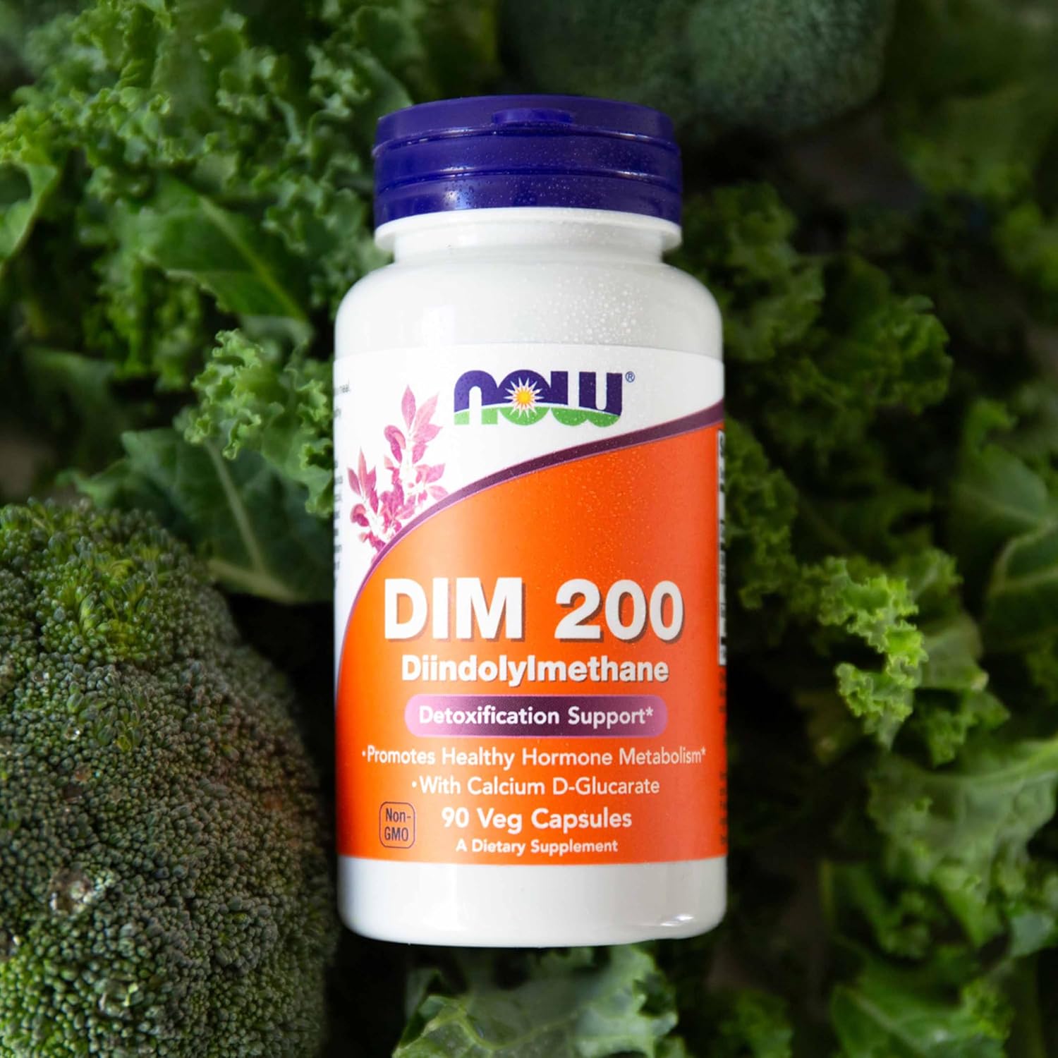 NOW Foods DIM 200 con D-Glucarato de Calcio, 90 Cápsulas Vegetales