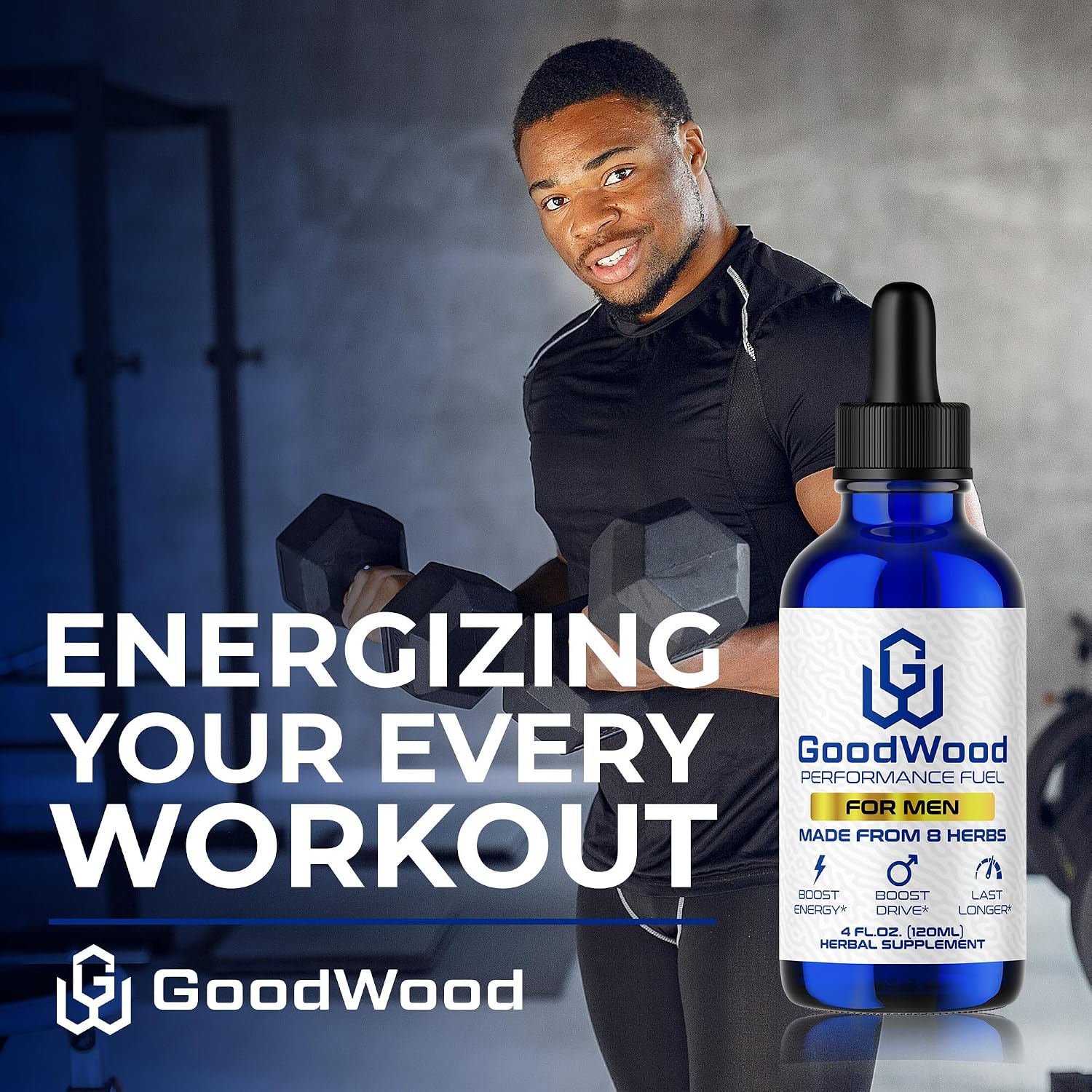 GoodWood Gotas Líquidas para Hombre - Fórmula Herbal Orgánica