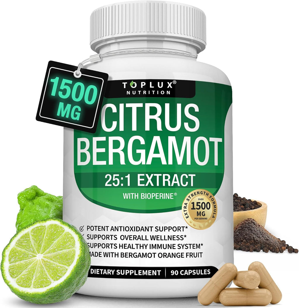 Citrus Bergamot Supplement 1500mg - 25:1 Extract - 90 Cápsulas