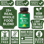 Metil B12 con Mezcla de Frutas y Verduras Enteras - 30 Cápsulas Veganas