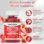 Hurdilen Biotina Colágeno Gummies 10000mcg - 90 Gominolas para Cabello, Piel y Uñas