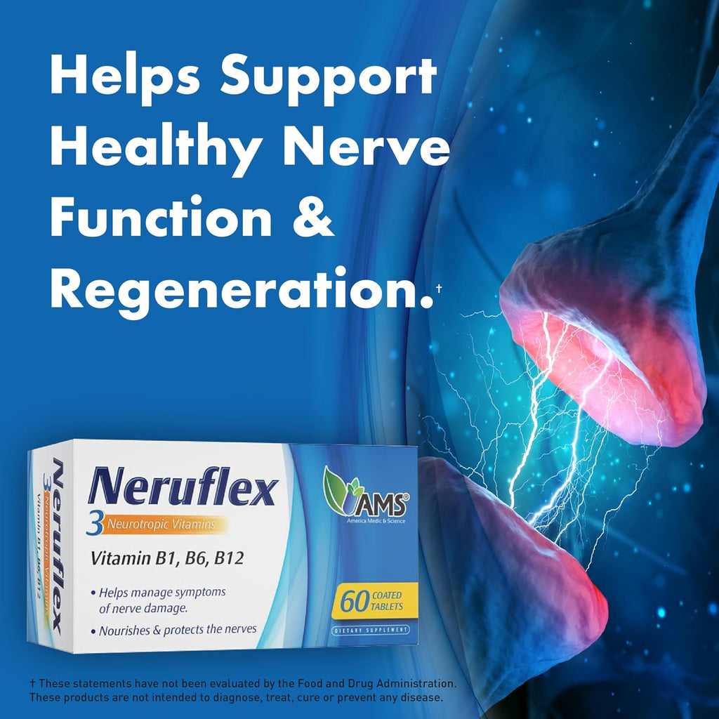 America Medic & Science NeruFlex – Apoyo Nervioso con Vitaminas B – 60 Comprimidos