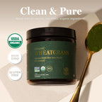 Global Healing Polvo de Hierba de Trigo Orgánico 180g - Rico en nutrientes, jugo de hierba de trigo crudo (extracto 33:1) con antioxidantes para apoyo inmunológico y energía - Procesado en frío, No GMO