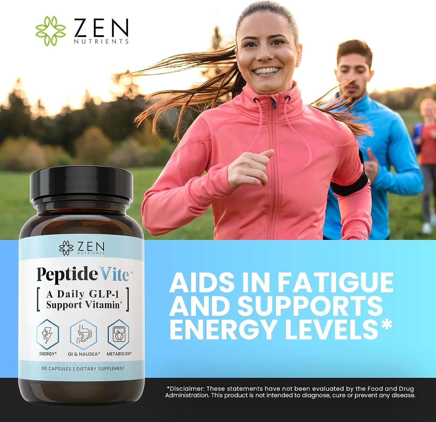 Zen Nutrients PeptideVite GLP-1 Support – 60 Cápsulas