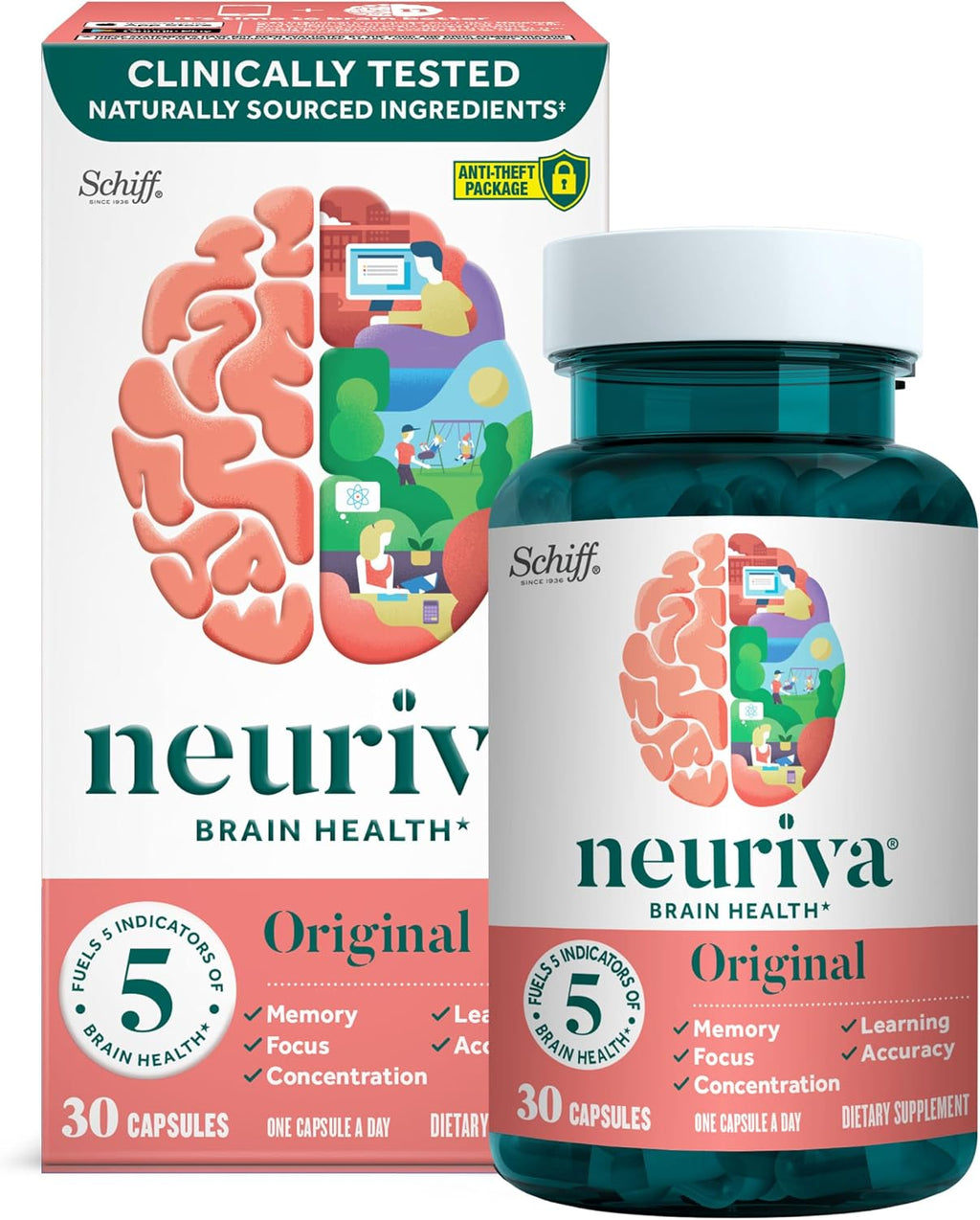 NEURIVA Original - Complemento para la memoria y la concentración - 30 cápsulas