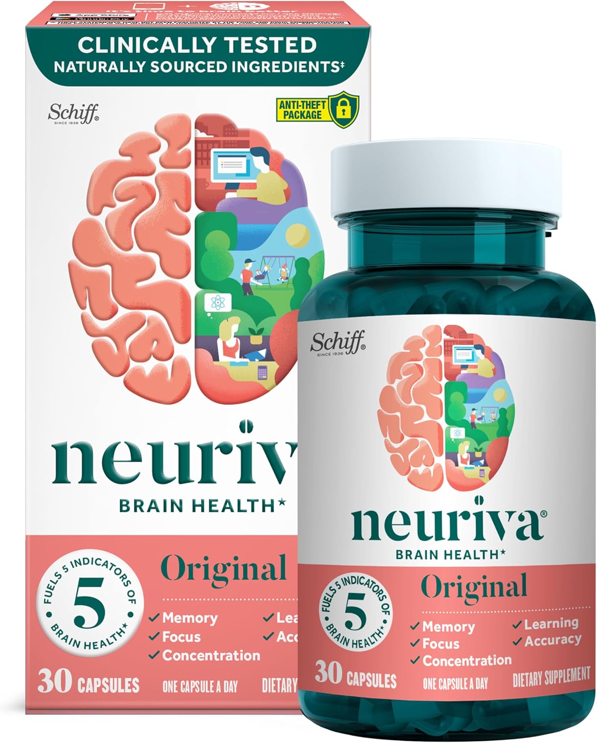 NEURIVA Original - Complemento para la memoria y la concentración - 30 cápsulas