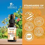Vitamina B12 en Gotas - Metilcobalamina 1200 mcg - Complejo B Super B - Sabor Frambuesa - 60 ml