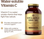 Solgar Vitamin C 1000 mg, 250 Vegetable Capsules - Antioxidant and Immune Support with Bioflavonoids