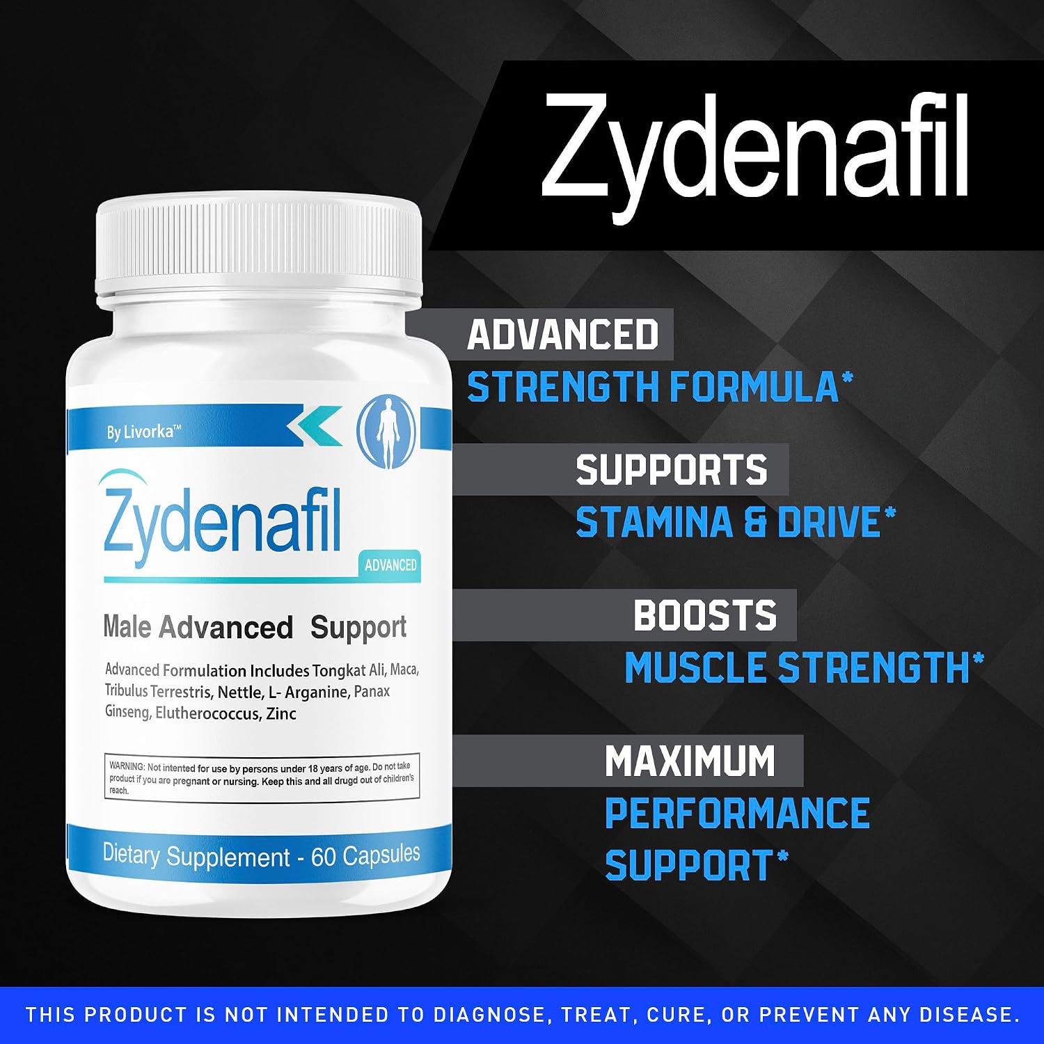 Zydenafil Pills para Hombres – Fórmula Avanzada, 60 Cápsulas