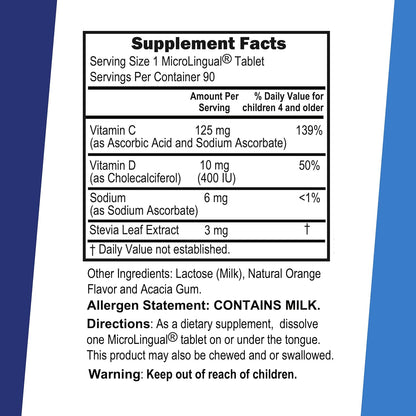 Superior Source Clean Melts de Vitamina C y D3 para Niños - 90 MicroLingual Instant-Dissolve – Image 2