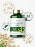 Isoflavonas de Soja Carlyle para Mujeres y Hombres | 200 Cápsulas | Suplemento Extracto No-GMO Sin Gluten
