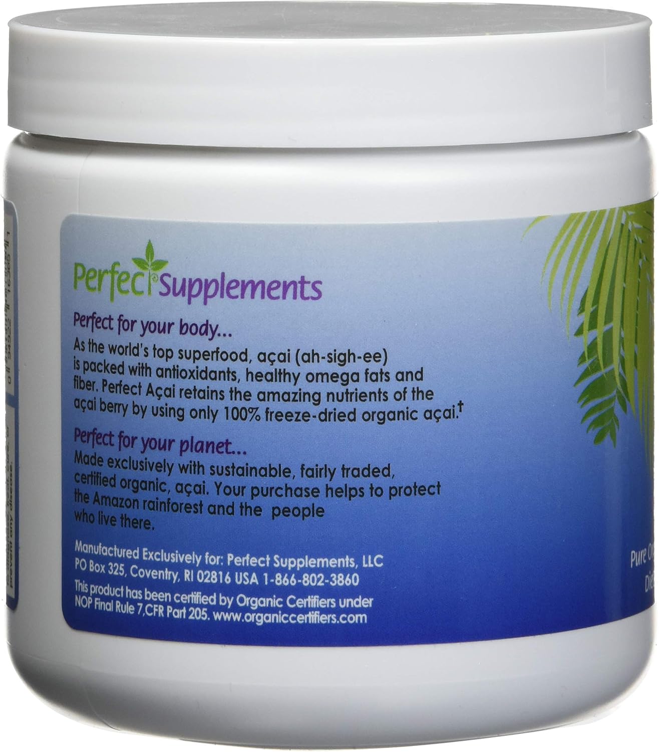Perfect Acai Powder - Polvo de Acai Orgánico Liofilizado - 95 Gramos