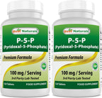 Best Naturals P5P Vitamina B6 (Piridoxal 5 Fosfato) 100 mg - 120 Comprimidos - Forma Activa de Vitamina B6