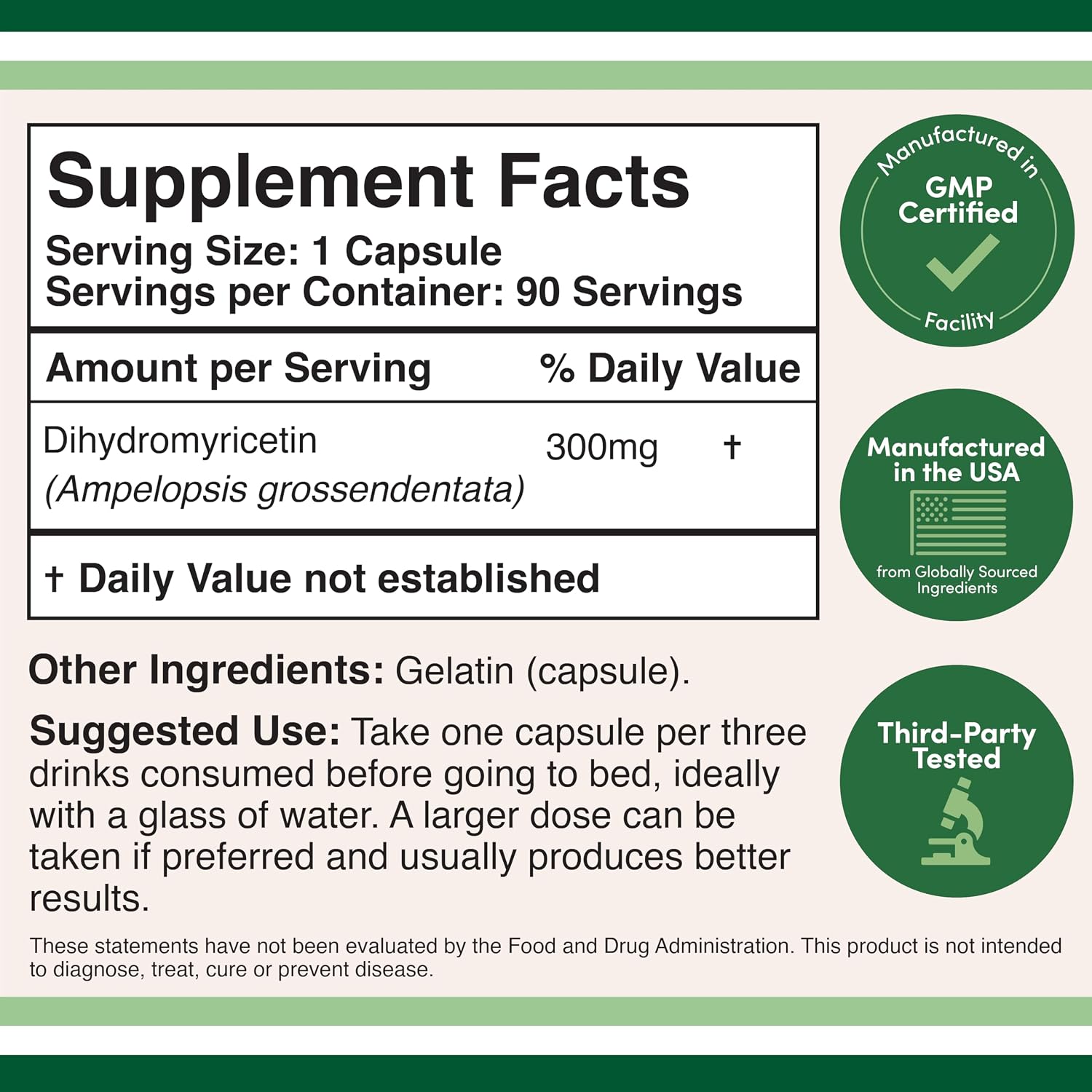 Dihydromyricetin (DHM) - Extracto de Hovenia Dulcis - 90 Cápsulas - 300mg