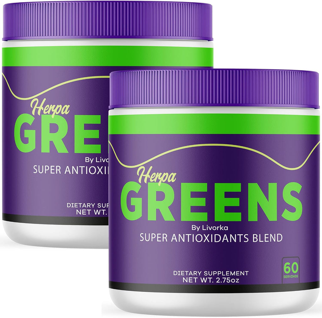 Herpa Greens Powder (Pack de 2) – Fórmula Avanzada en Tarro, 60 Servicios por Tarro