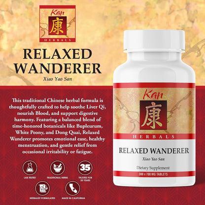 Kan Herbs Relaxed Wanderer Tablets – Fórmula – Peonía blanca (Paeonia lactiflora): Valorada por su capacidad para – Image 2