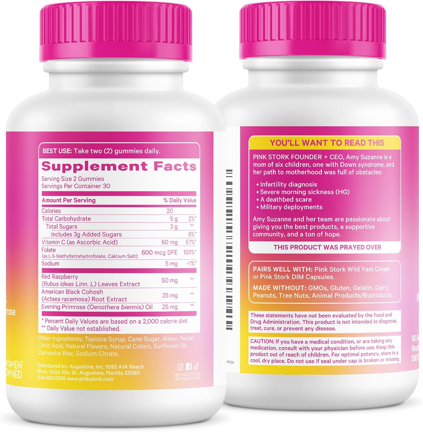 Pink Stork Gominolas de Equilibrio Hormonal para Mujeres – Apoyo para PMS, Menopausia y Premenopausia – 60 Gominolas Veganas