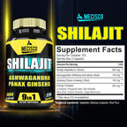 9in1 Shilajit Puro del Himalaya con Ashwagandha, Ginseng, L-Arginina y más - 210 Cápsulas