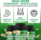 Wormwood Whole Cloves Black Walnut - Apoyo Digestivo Herbario - 90 Cápsulas Veganas