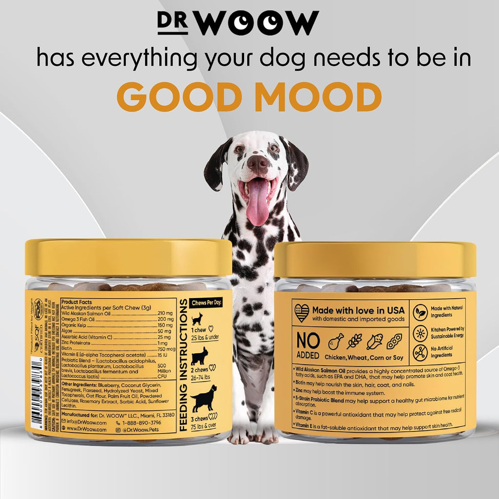 Omega 3 para Perros – Suplemento para Piel y Pelaje con Salmón – 90 Masticables