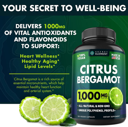 Extracto de Bergamota Cítrica 1000mg - 240 Cápsulas Veganas (2 Paquetes) – Image 6