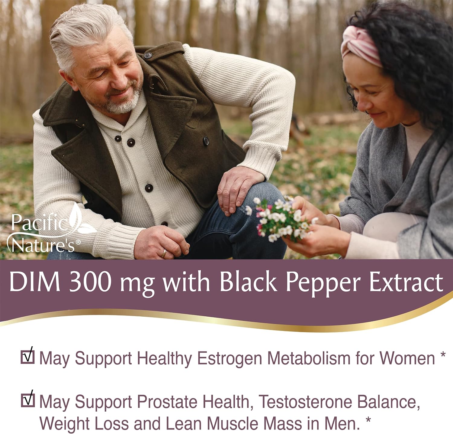 DIM 300mg con Pimienta Negra, 90 Cápsulas - Pacific Nature's