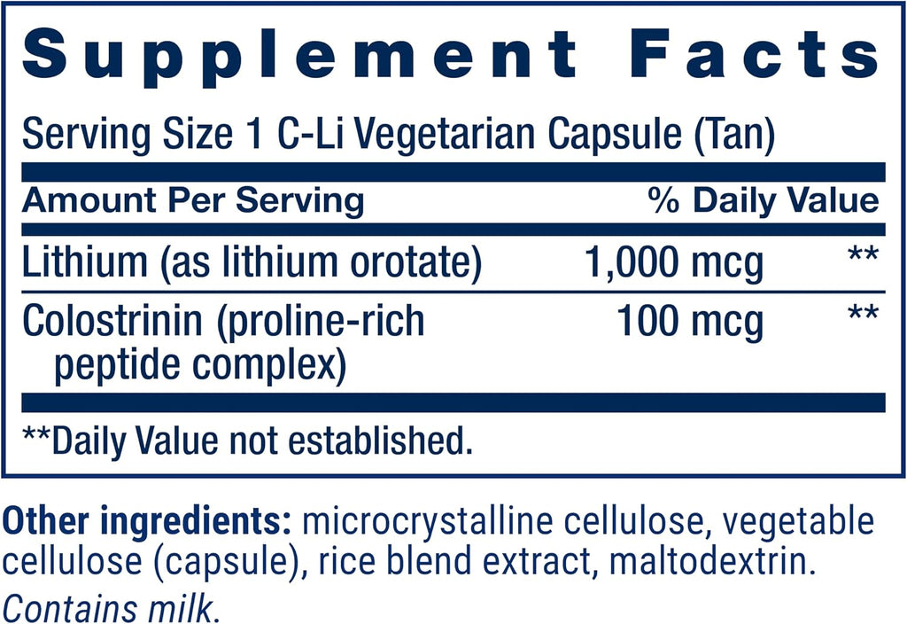 Life Extension Memory Protect, Litio, colostrinina, apoyo a la memoria y salud cognitiva, sin gluten, no transgénico, 12 cápsulas colostrinina-litio + 24 cápsulas litio
