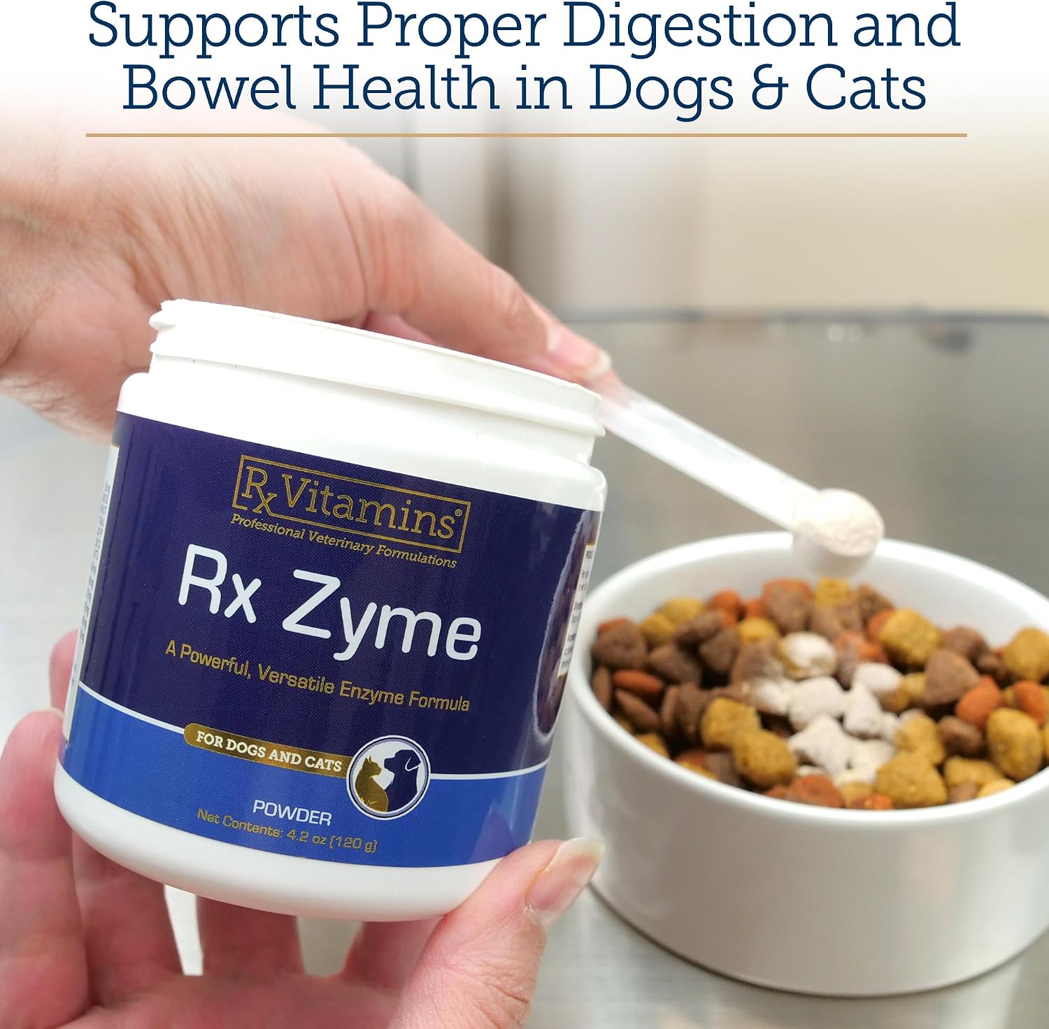 Rx Vitamins Rx Zyme Powder - Enzimas Digestivas para Perros y Gatos - 120g