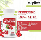 eXplicit Supplements Berberina HCl Natural 1200mg 60 Cápsulas