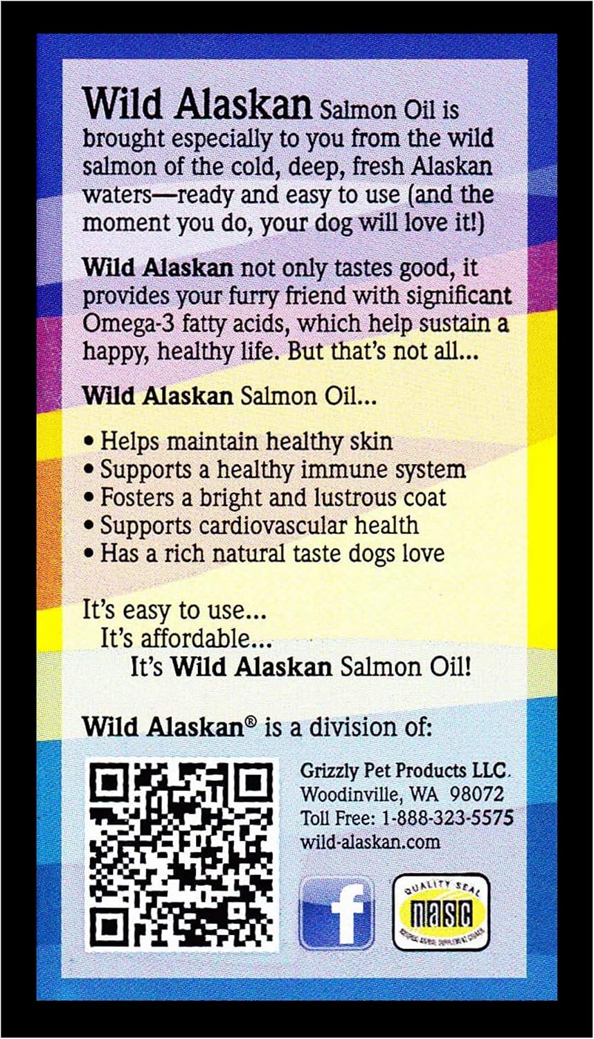 Wild Alaskan - Aceite de Salmón Omega-3 para Perros, Piel y Pelaje, 473 ml