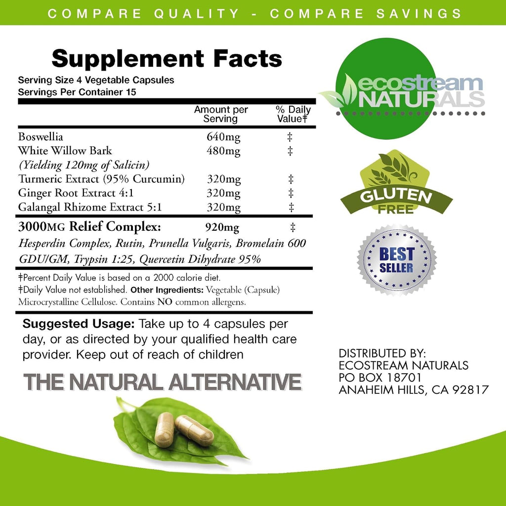 Advanced InflamEase con Cúrcuma, Enzimas y Boswellia - Pack de 2 (Vegetariano)