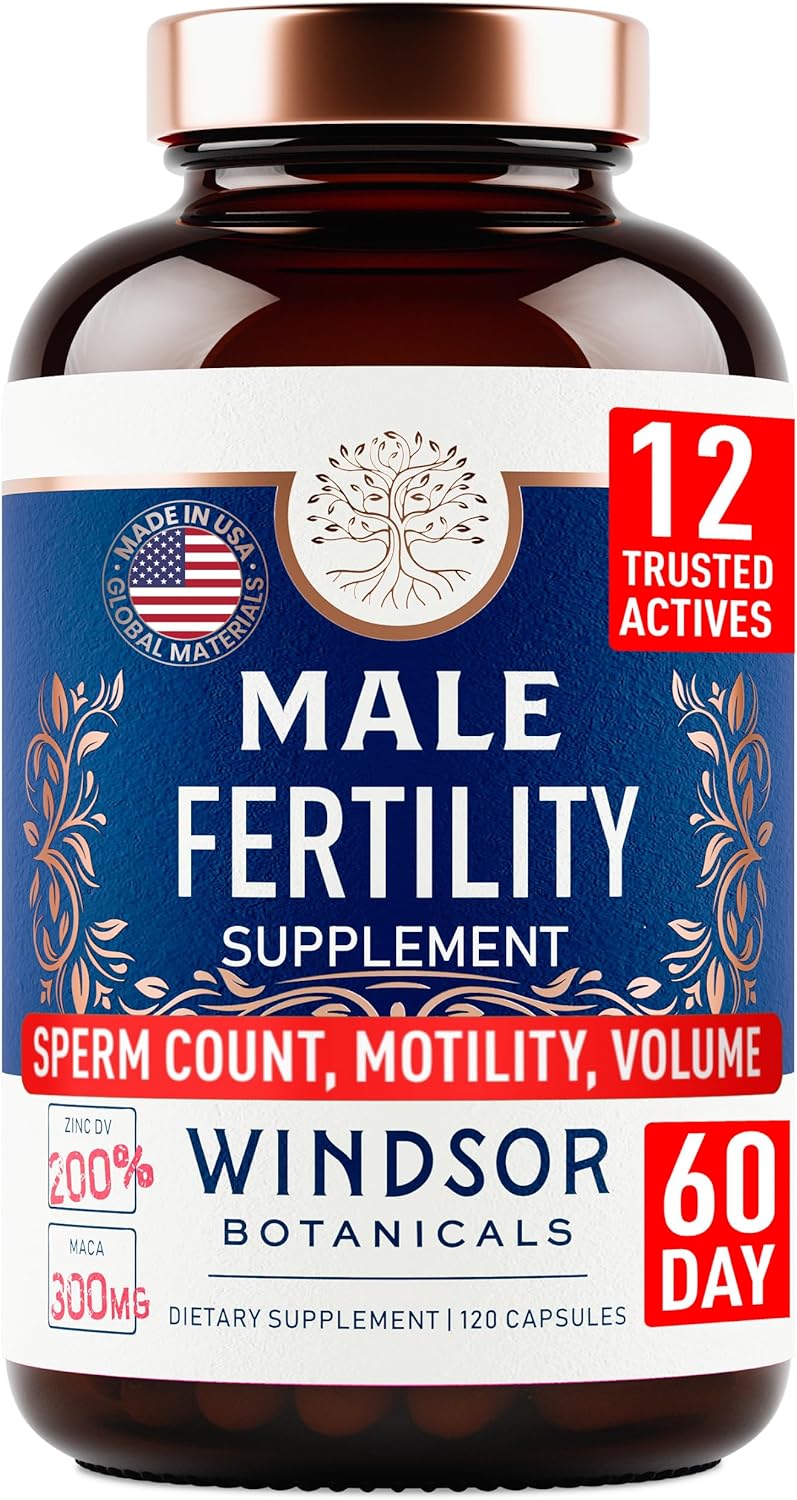 WINDSOR BOTANICALS Suplemento de Fertilidad Masculina con Maca Root - 120 Cápsulas