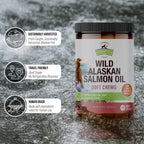 Strawfield Pets Masticables de Salmón para Perros con Omega 3 - Aceite de Salmón Salvaje de Alaska para Piel, Pelaje y Articulaciones