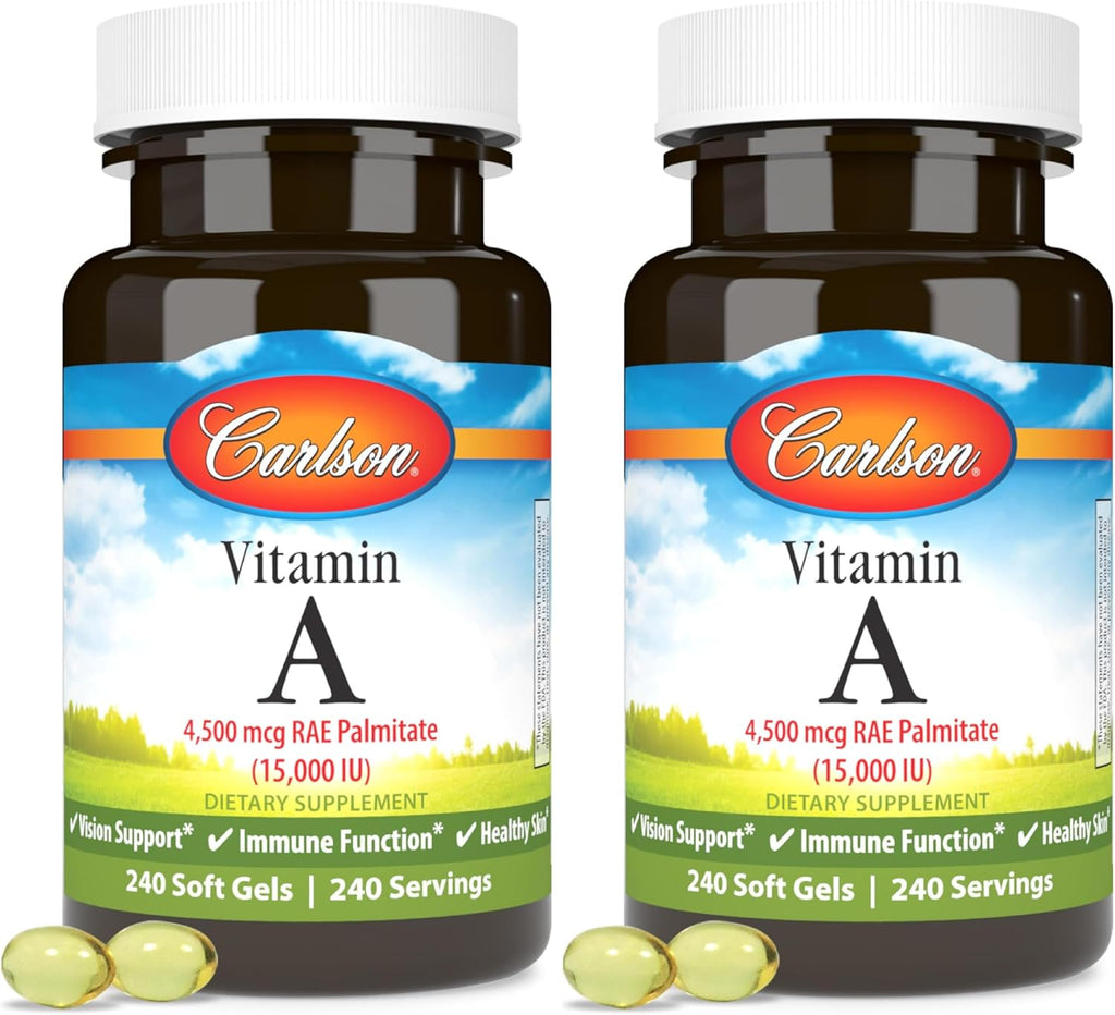Carlson Labs Vitamina A Palmitato, 15000 UI, 120 Cápsulas Blandas