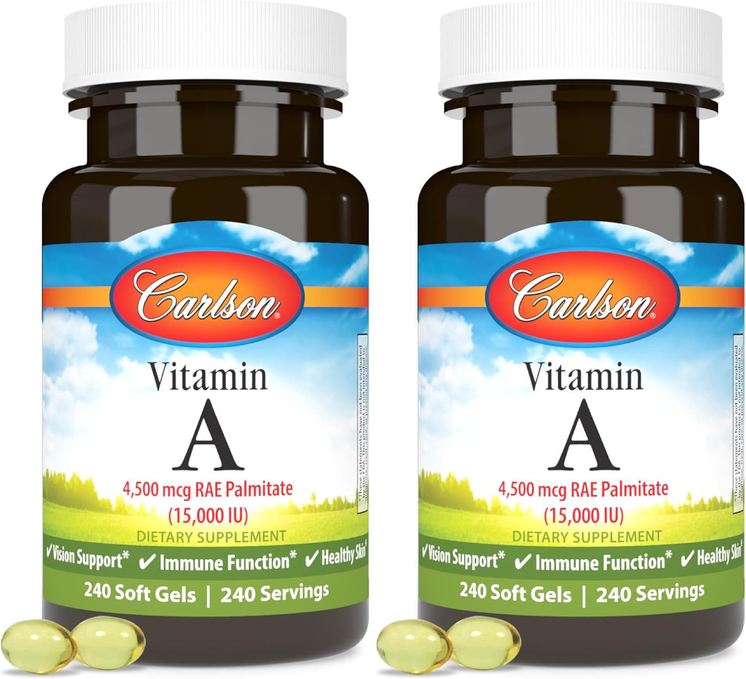 Carlson Labs Vitamina A Palmitato, 15000 UI, 120 Cápsulas Blandas