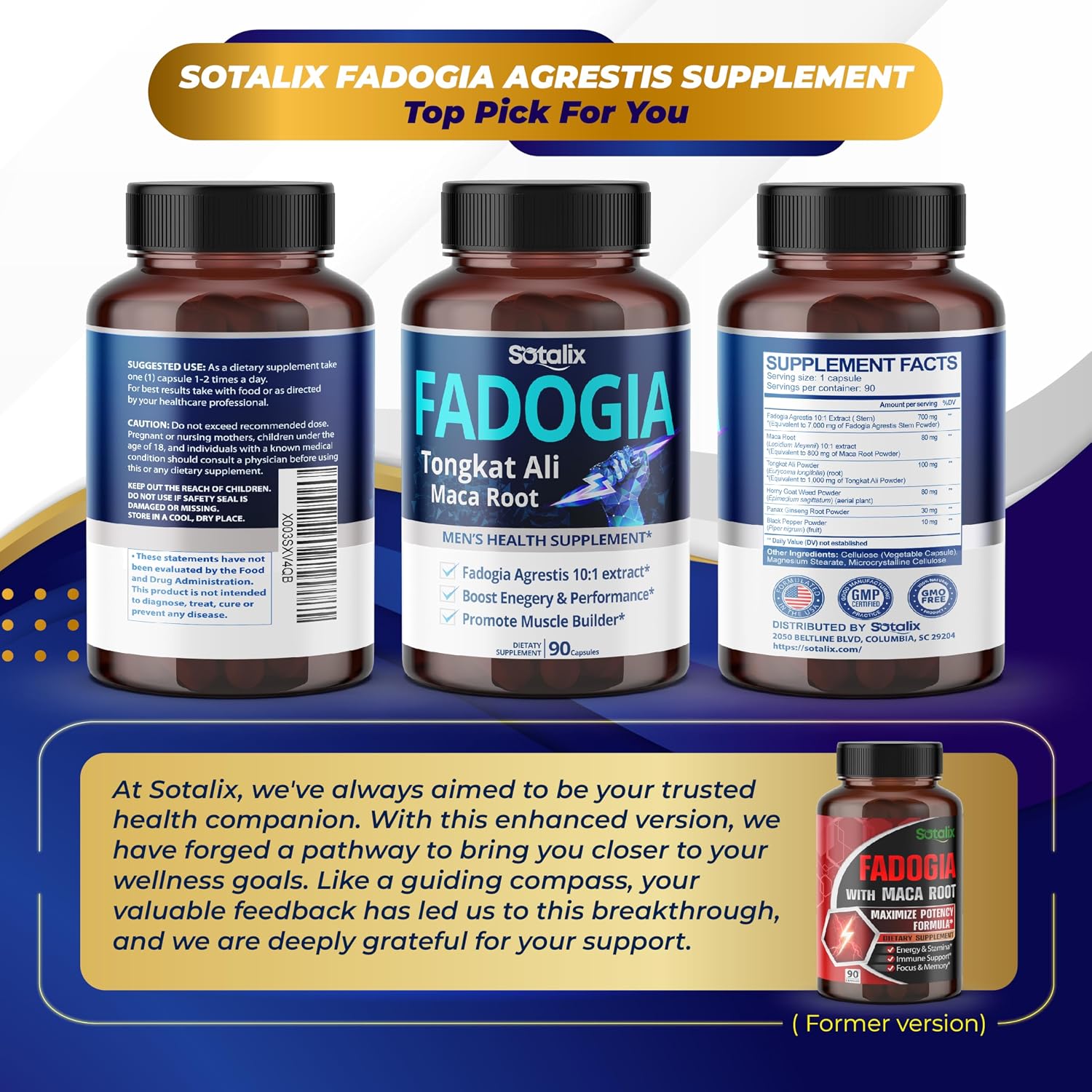 High Strength Fadogia Agrestis Cápsulas - Fórmula Concentrada con Maca Root - 90 Cápsulas